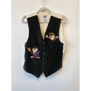 Vintage 90s ACME CLOTHING Co Looney Tunes Tasmanian Devil Suit‎ Vest Size S